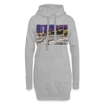 Lissabon in Portugal Retro Rossio Vintage Souvenir - Hoodie-Kleid - Grau meliert - Vorne