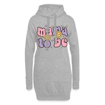 Geschlechterenthüllung: Mama wird Baby-Party-Team-Mädchen - Hoodie-Kleid - Grau meliert - Vorne