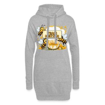 Biene Honig Imker Honigwabe Blumen Wiese Insekt - Hoodie-Kleid - Grau meliert - Vorne