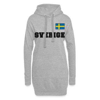 SCHWEDEN - SVERIGE Trikot Look - Flagge auf Brust - Hoodie-Kleid - Grau meliert - Vorne