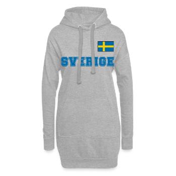 SCHWEDEN - SVERIGE Trikot Look - Flagge auf Brust - Hoodie-Kleid - Grau meliert - Vorne