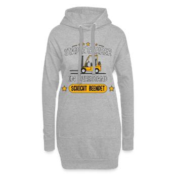 Staplerfahrer im Ruhestand Rente - Hoodie-Kleid - Grau meliert - Vorne