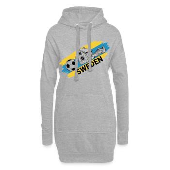 Suède Football Maillot Supporter Sweden Soccer - Sweat-shirt à capuche long Femme - gris chiné - Devant