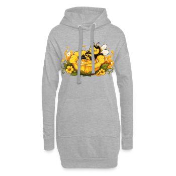 abeille, apiculteur, nid d’abeille, fleurs, insecte des prairies, - Sweat-shirt à capuche long Femme - gris chiné - Devant