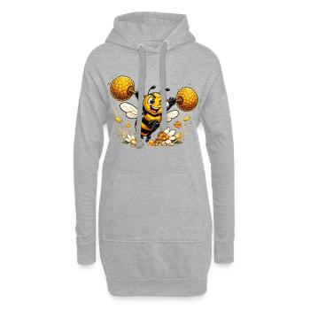 abeille, apiculteur, nid d’abeille, fleurs, insecte des prairies, - Sweat-shirt à capuche long Femme - gris chiné - Devant