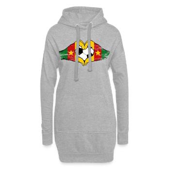 Kamerun Flagge Hände Herzform used - Hoodie-Kleid - Grau meliert - Vorne