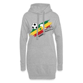 Sénégal Football Maillot Supporter Senegal Foot - Sweat-shirt à capuche long Femme - gris chiné - Devant