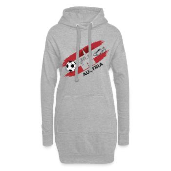 Autriche Football Maillot Supporter Austria Foot - Sweat-shirt à capuche long Femme - gris chiné - Devant