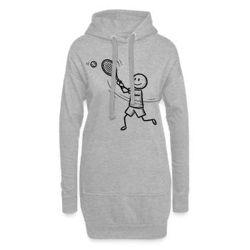 Joueur de tennis Homme bâton - Sweat-shirt à capuche long Femme - gris chiné - Devant
