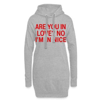 In Love No I'm In Nice | Humour Voyage France - Sweat-shirt à capuche long Femme - gris chiné - Devant