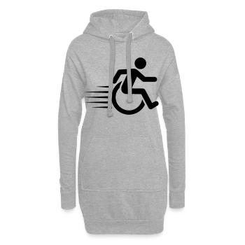 Schneller Rollstuhlfahrer in Bewegung # - Hoodie-Kleid - Grau meliert - Vorne