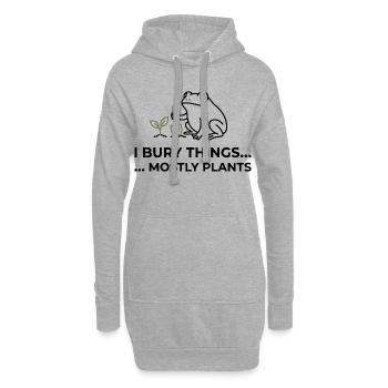 Frosch-Garten-Humor-Pflanzenfrosch - Hoodie-Kleid - Grau meliert - Vorne