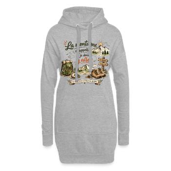Aventure Montagne Liberté et Randonnée - Sweat-shirt à capuche long Femme - gris chiné - Devant