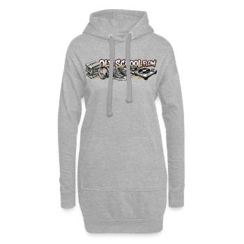 Motif rétro hip-hop Old School Flow - Sweat-shirt à capuche long Femme - gris chiné - Devant