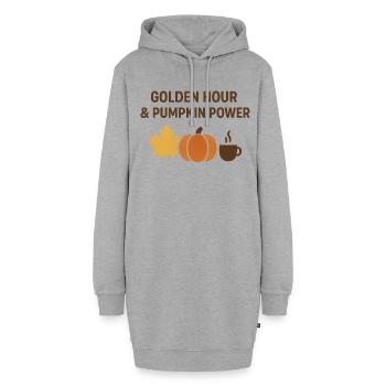 L’Heure d’Or et le Pouvoir de la Citrouille - Sweat-shirt à capuche long Femme - gris chiné - Devant
