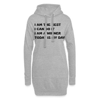 Affirmations puissantes - Sweat-shirt à capuche long Femme - gris chiné - Devant