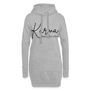 Karma Spruch im Kalligraphie-Look - Hoodie-Kleid - Grau meliert - Vorne