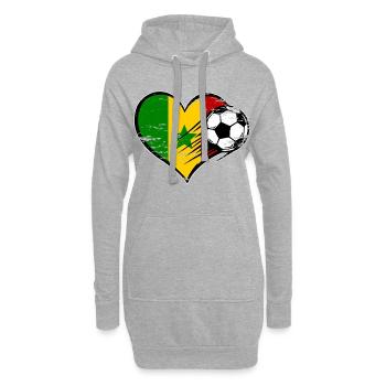 Conception du Flag Football Heart du Sénégal utilisé - Sweat-shirt à capuche long Femme - gris chiné - Devant