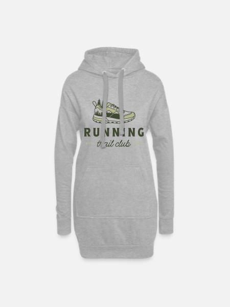 Club de course en montagne de course - Sweat-shirt à capuche long Femme - gris chiné