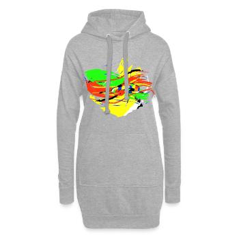 Posture de yoga - Asana enfant - Résumé - Sweat-shirt à capuche long Femme - gris chiné - Devant