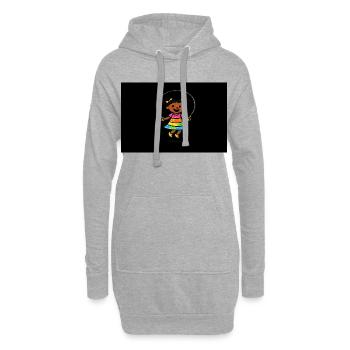 Das Mädchen springt Seil springen - Hoodie-Kleid - Grau meliert - Vorne