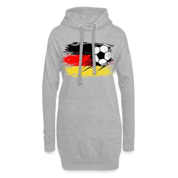 Deutschland Flagge Fußball used - Hoodie-Kleid - Grau meliert - Vorne