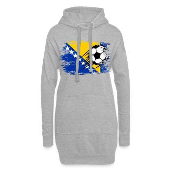 Bosnien Flagge Fußball used - Hoodie-Kleid - Grau meliert - Vorne
