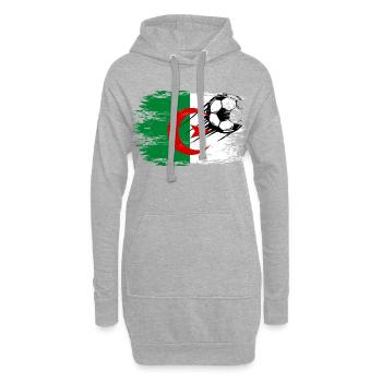 Algerien Flagge Fußball used - Hoodie-Kleid - Grau meliert - Vorne