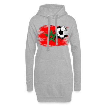 Marokko Flagge Fußball used - Hoodie-Kleid - Grau meliert - Vorne