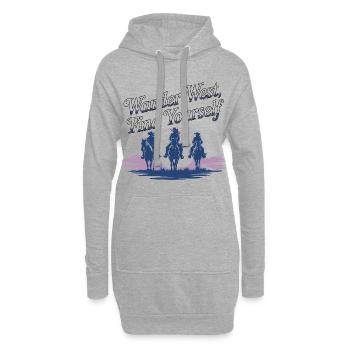 Wander West Find Yourself vintage Style  - Hoodie-Kleid - Grau meliert - Vorne