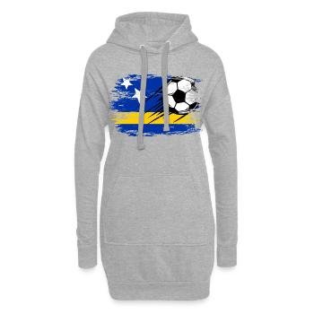 Flag football de Curaçao utilisé - Sweat-shirt à capuche long Femme - gris chiné - Devant