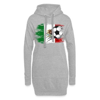 Mexiko Flagge Fußball used - Hoodie-Kleid - Grau meliert - Vorne