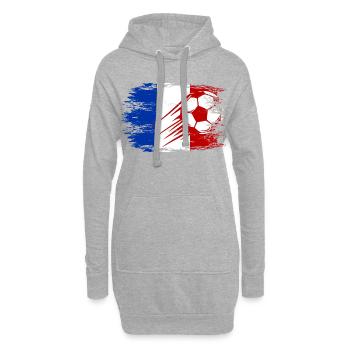 Frankreich Flagge Fußball used - Hoodie-Kleid - Grau meliert - Vorne
