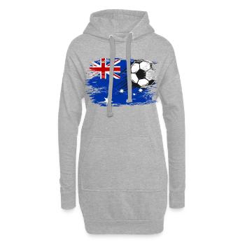 Australien Flagge Fußball used - Hoodie-Kleid - Grau meliert - Vorne