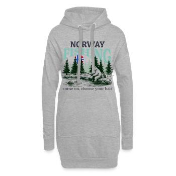 Norvège Pêche - Sweat-shirt à capuche long Femme - gris chiné - Devant