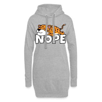 Fauler Leopard Nope Not Today Faulpelz Afrika - Hoodie-Kleid - Grau meliert - Vorne