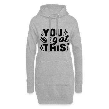 Du hast das verstanden - Hoodie-Kleid - Grau meliert - Vorne