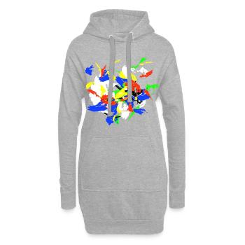 Yoga Cobra | Mélange abstrait Paint Splash - Sweat-shirt à capuche long Femme - gris chiné - Devant