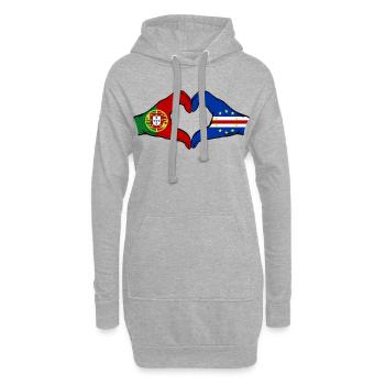 Portugal Cap Verde Flagge Hände Herzform - Hoodie-Kleid - Grau meliert - Vorne