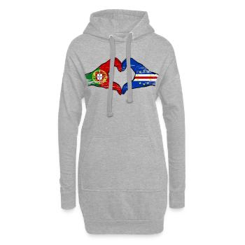 Portugal Cap Verde Flagge Hände Herzform used - Hoodie-Kleid - Grau meliert - Vorne