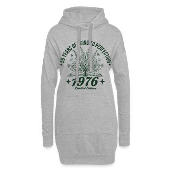 50e anniversaire Fleurs sauvages Vintage 1976 Rétro - Sweat-shirt à capuche long Femme - gris chiné - Devant