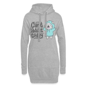 Adulte aujourd’hui - Chat en sweat à capuche - Sweat-shirt à capuche long Femme - gris chiné - Devant