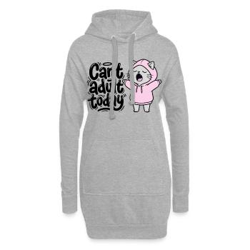 Adulte aujourd’hui - Chat en sweat à capuche - Sweat-shirt à capuche long Femme - gris chiné - Devant
