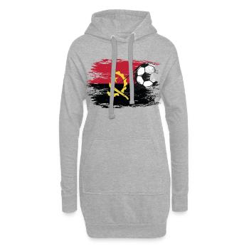 Football drapeau angola utilisé - Sweat-shirt à capuche long Femme - gris chiné - Devant