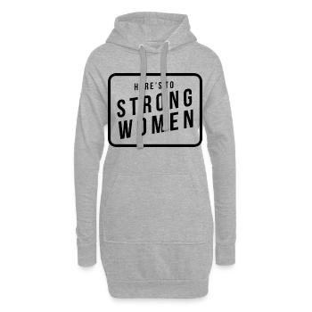 À la Strong Women - Sweat-shirt à capuche long Femme - gris chiné - Devant