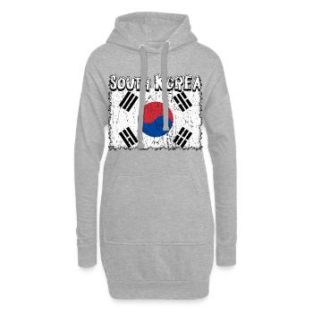 Drapeau sud-coréen - Sweat-shirt à capuche long Femme - gris chiné - Devant