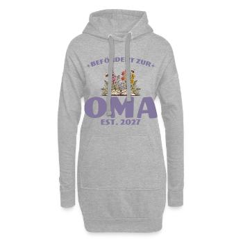 Befördert Zur Oma 2027 Schwangerschaft Geschenk - Hoodie-Kleid - Grau meliert - Vorne