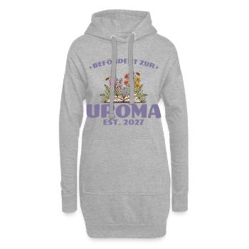 Befördert Zur Uroma 2027 Schwangerschaft Geschenk - Hoodie-Kleid - Grau meliert - Vorne