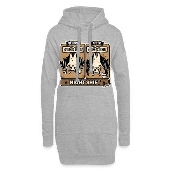 Night Shift Bats Comic Tee - Sweat-shirt à capuche long Femme - gris chiné - Devant