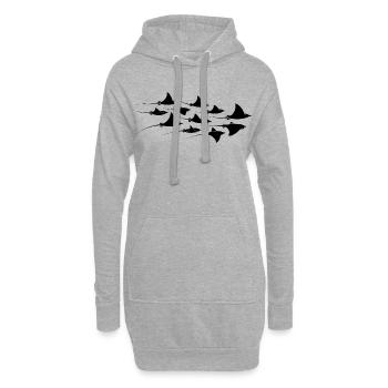 Rais manta Plongeons raies Manta raies Manta Plongeurs - Sweat-shirt à capuche long Femme - gris chiné - Devant